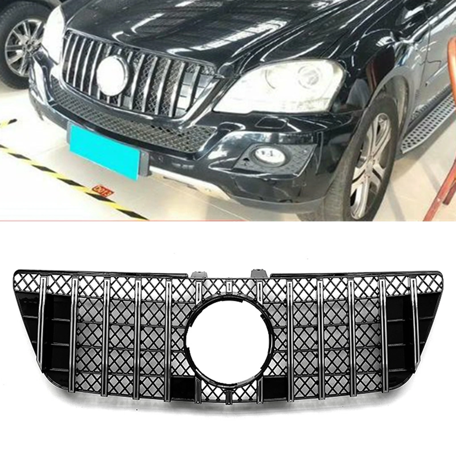 Car Front Grille Grill Upper Bumper Hood Mesh For Mercedes Benz ML Class W164 ML320 ML350 ML550 2009-2012