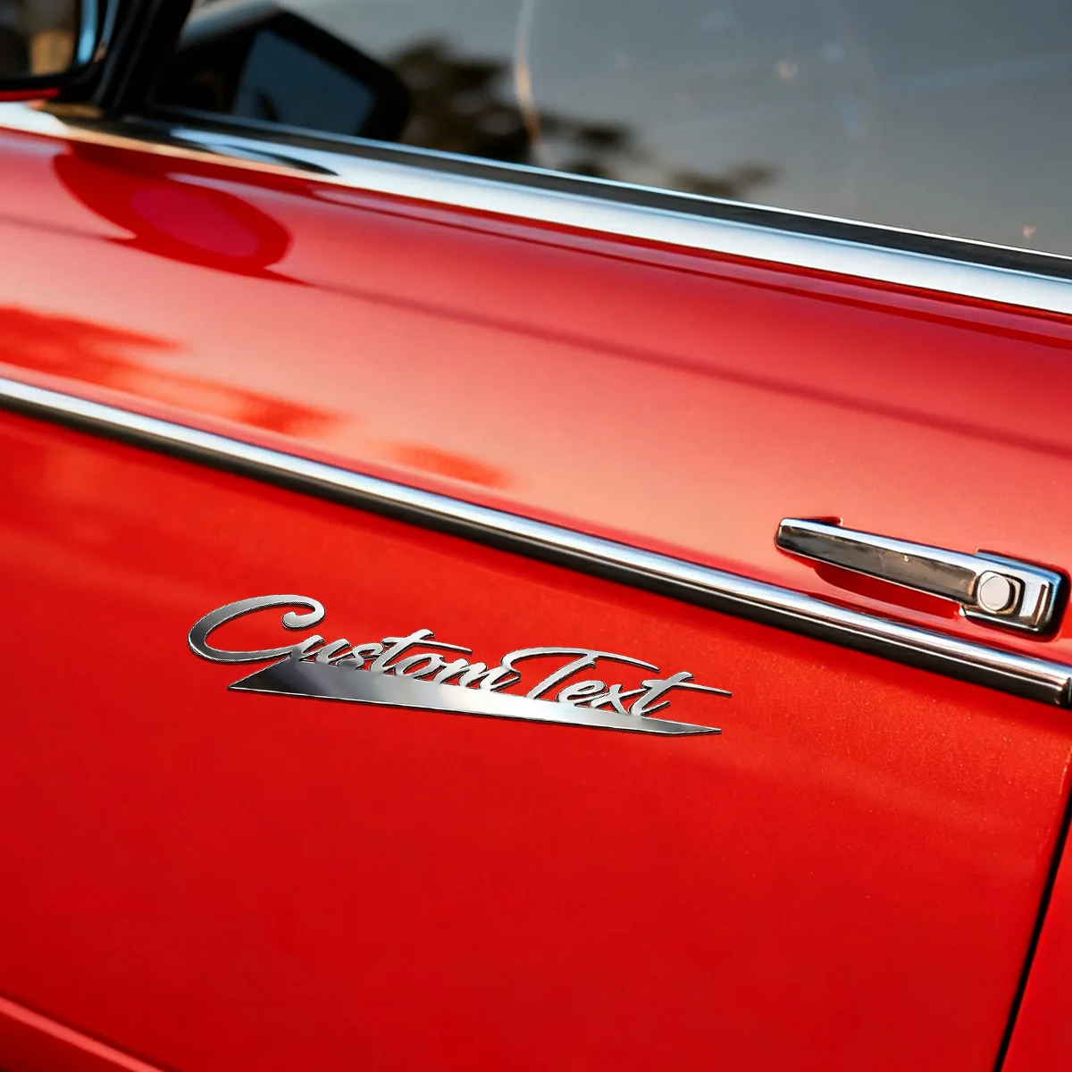 Trendy Elegant Artistic Font Metal Custom Logo 3D Stainless Steel Car Sticker Fender Trunk Badge Decal Car Decorative Accessorie