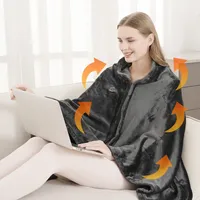 Heated Shawl Blanket Adjustable Temperature Portable Electric Heating Blanket for Office Travel Warm Flannel blanket Winter