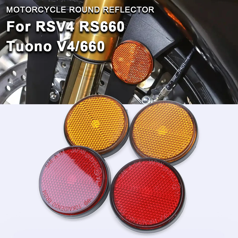 

For Aprilia RSV4 RS660 Tuono V4 Tuono660 Tuareg 660 Motorcycle Round Reflector Accessories Night Warning Reflectors Safety Mark