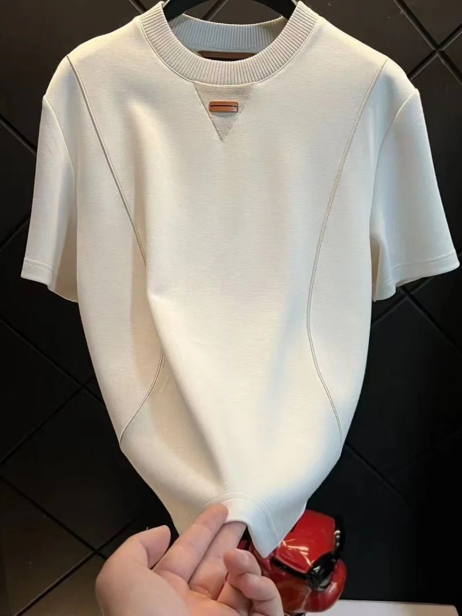 

Short Sleeve T-Shirt Men's Fashion Summer Trend Half Sleeve T-Shirt Casual Polyester Fiber round Neck