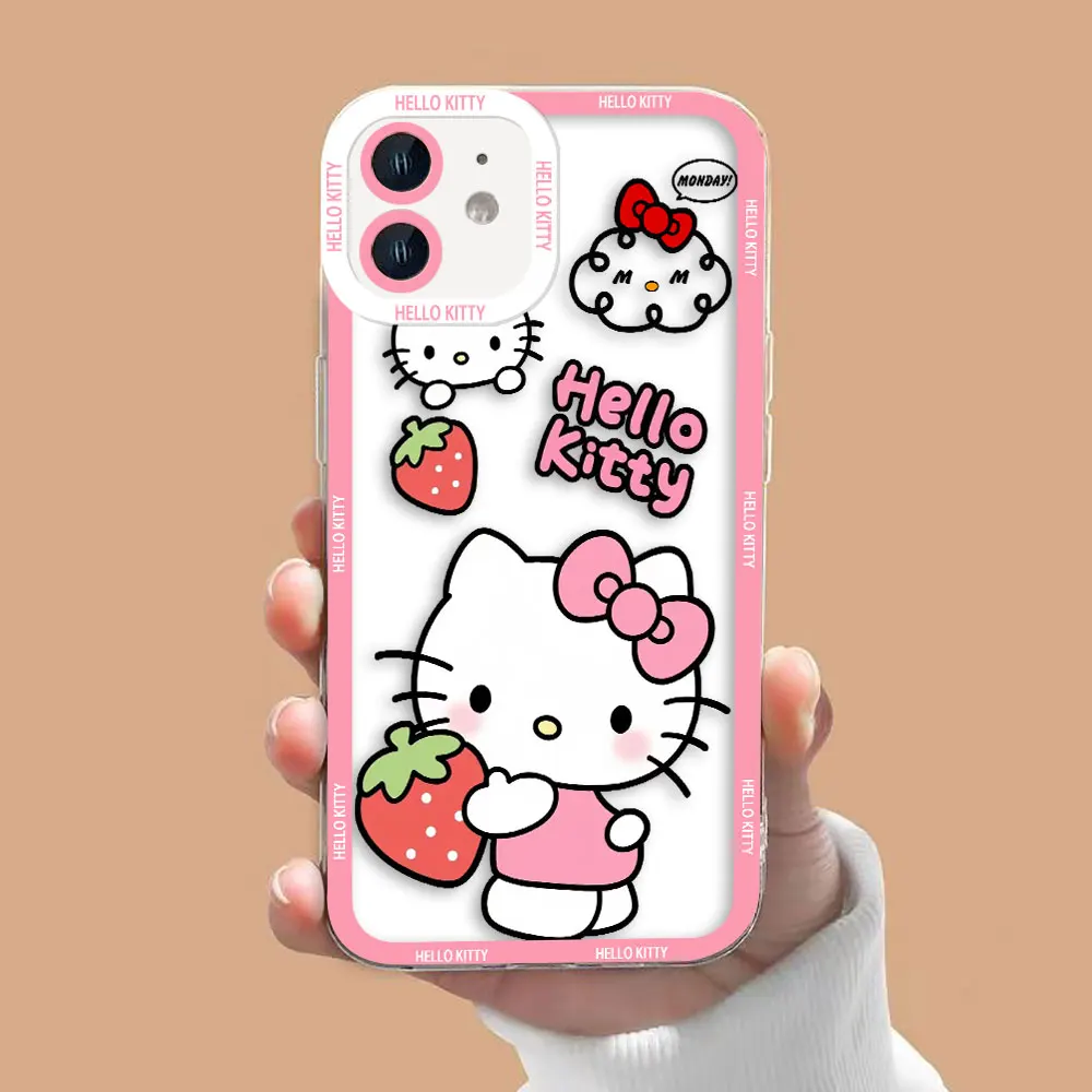 Simpatico gatto rosa Holle K-Kitty Cassa del telefono trasparente per VIVO S1 Z1X V20 V21 V21E V23 V23E V25 V27 V27E V29E V30E V30 V40 V50 V60 Caso