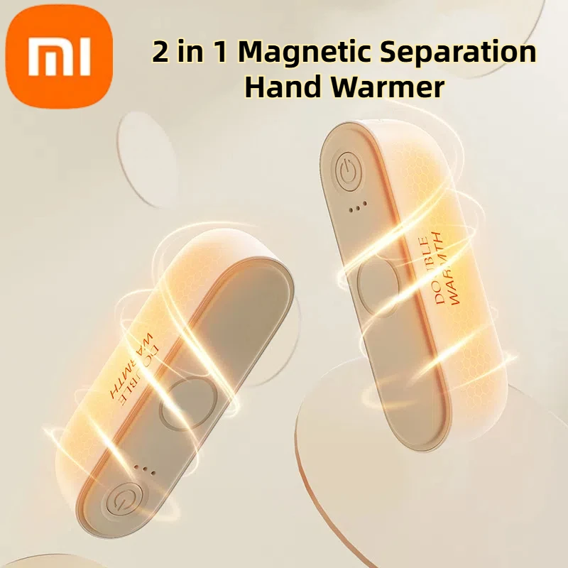 Xiaomi 2 in 1 Magnetic Separation Hand Warmer Portable Adjustable Heater Winter Durable Safe Heating Pocket Hand Warmer