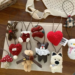 Fabric Rabbit Keychain Handmake Fabric Animal Doll Keyrings For Bag Pendant Cute Small Bear Keychain Wholesale Custom Packaging