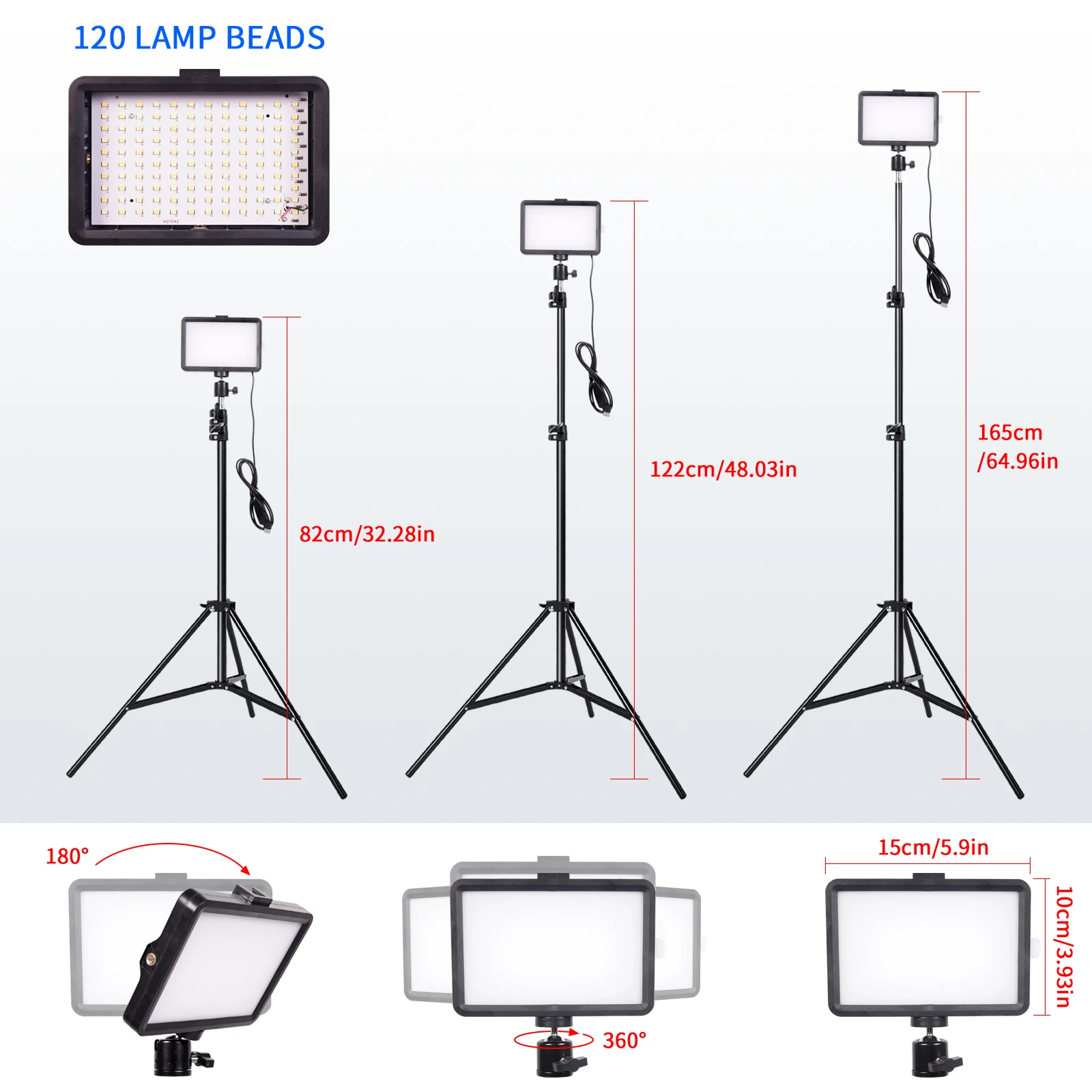 Photography LED Video Light Kit Photo Studio Lighting Panel Lamp With Tripod RGB Filters For Shoot Makeup Live Streaming Youbube