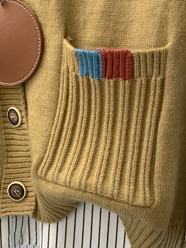 Cardigan lavorato a maglia V-Ne da donna Svel Top Casual Maglione a strati Gilet Vestibilità ampia Versatile Taglia piccola Autunno 2025 Nuovo Sle