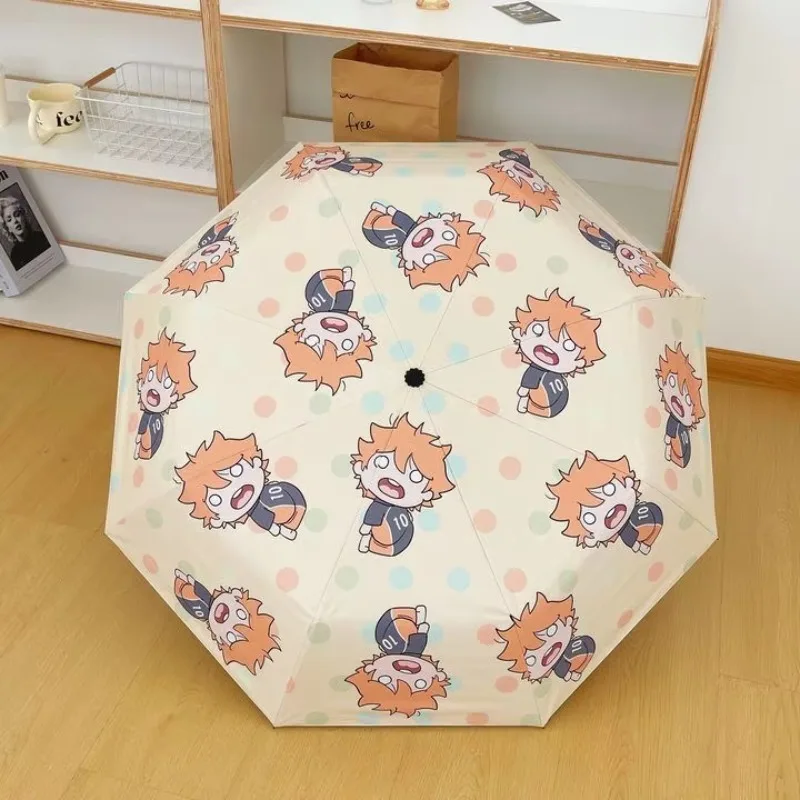 Haikyuu Hinata Shoyo Animation Peripheral Cartoon Cute Q-Version Printed Sunscreen and Sunshade Vinyl Umbrella in Rain or Shine