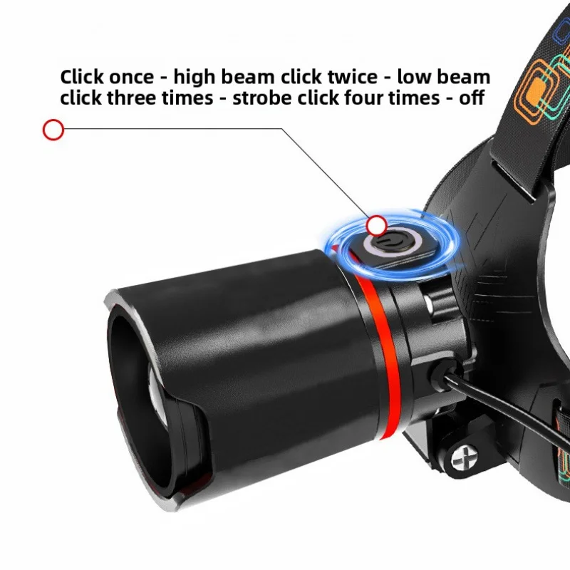 جديد في الهواء الطلق ليلة الصيد ضوء الليزر الأبيض طويلة المدى ضوء الطوارئ الاستشعار تمتد التكبير تحذير ضوء كشافات قوية #5