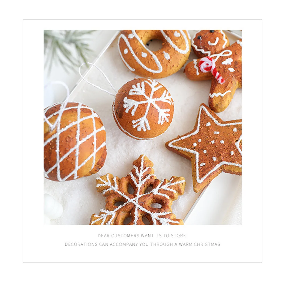 مجموعة زينة عيد الميلاد الرغوية الصديقة DIY مكونة من 6 كرات تتميز بكرة رجل ندفة الثلج على شكل نجمة كوكي لتزيين شجرة العطلات