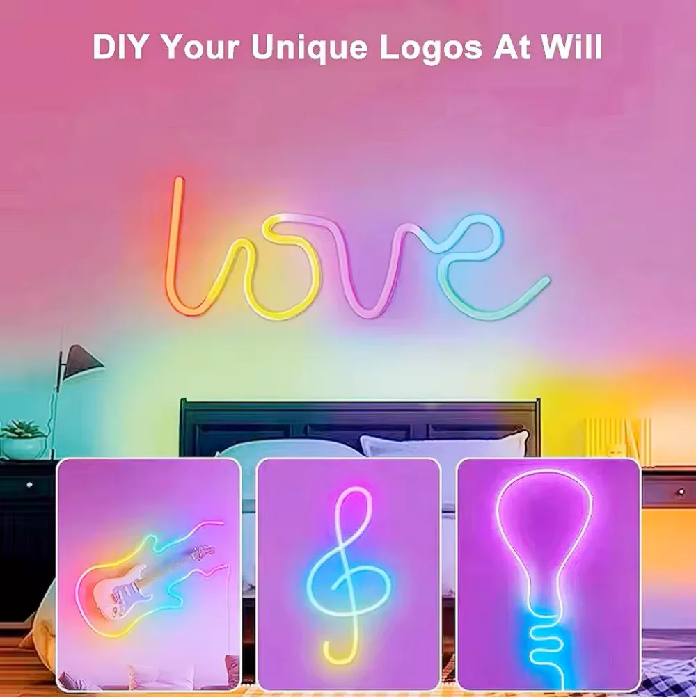 T0612 5050 Full Color DC5V DC12V WS2811 LED Neon Light With Silicone Rope Neon Light RGBIC Flexible IP67 Waterproof Decoration