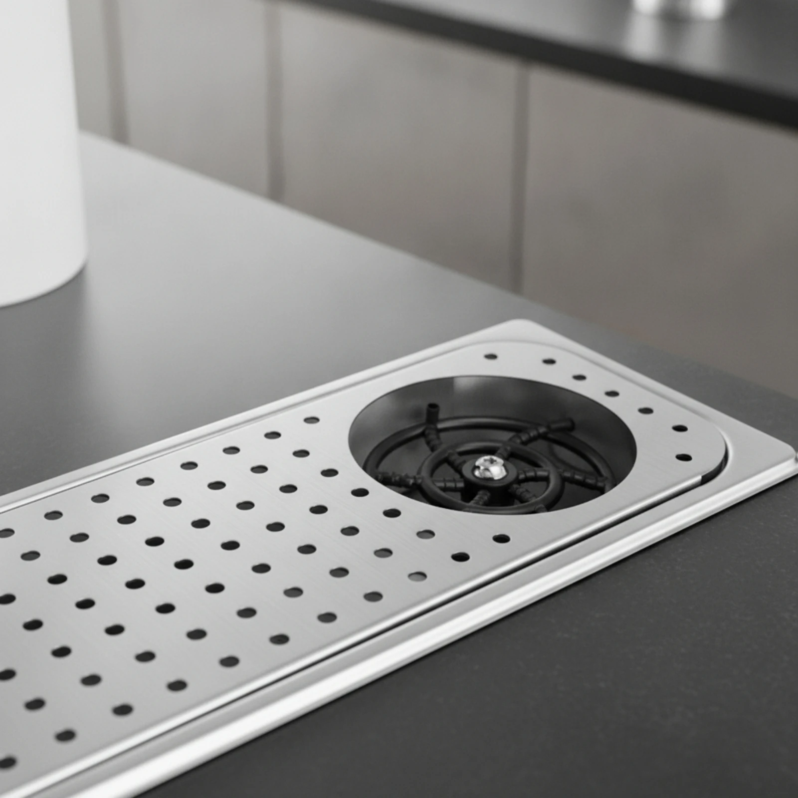 Bar Cup Washer with Perforated Panel Slim-Profile Inset Cup Washer Bar Glass Rinser Easy to Clean Cleaning Tool Powerful
