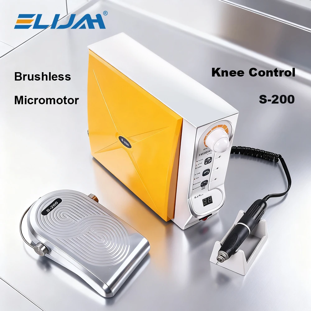 

ELIJAH Dental 60,000 RPM Brushless Micromotor Grinder with Manual/Knee-Control/Foot-Pedal Speed Control for Dental Lab Equipment