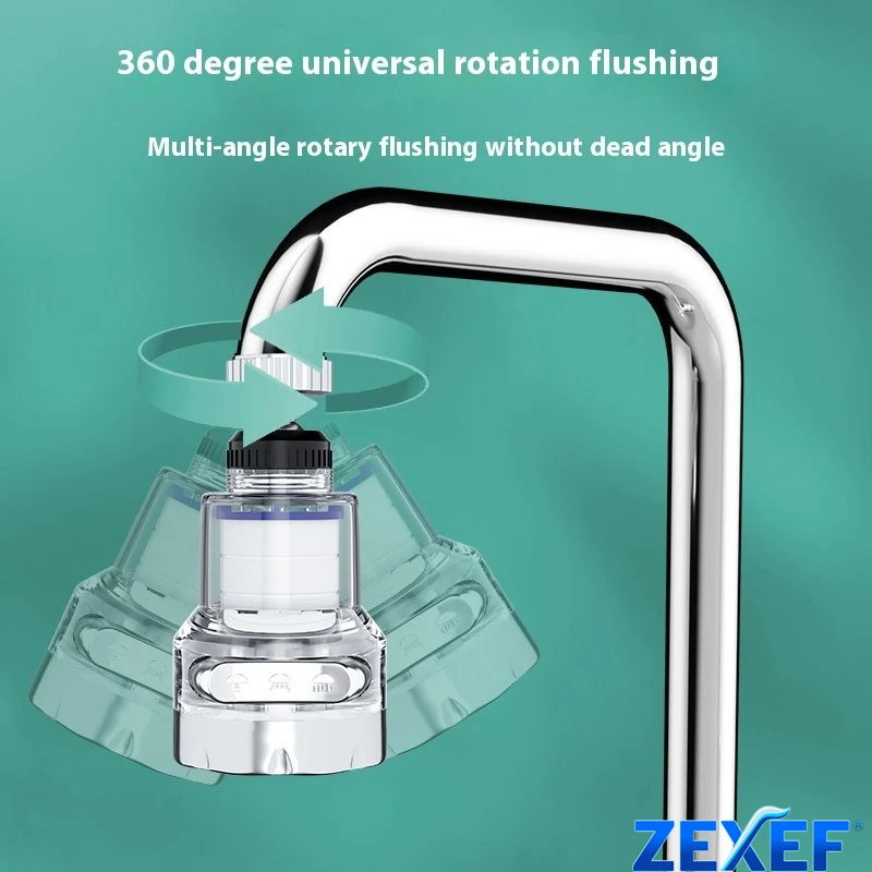 

ZEXEF 360 вращающийся фильтр для очистки воды 3-режимный очистительный кран универсальный для кухни, ванной комнаты, душа, бытовой фильтр