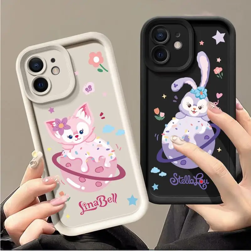 Phone Case for Apple iPhone 15 14 13 12 11 Pro Max 13 12 Mini XS XR X plus Shell Disney Planet StellaLou LinaBell Silicone Cover