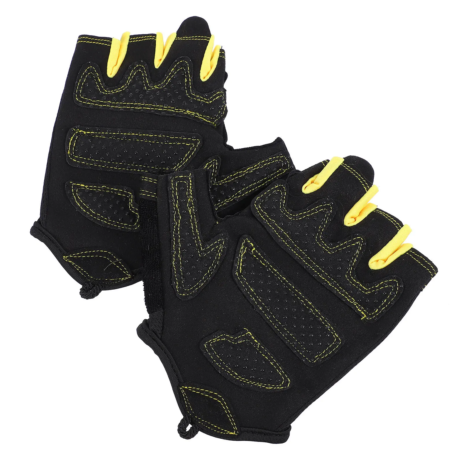 زوج واحد من قفازات نصف اصبع قابلة للتنفس لركوب الدراجات والمشي لمسافات طويلة وركوب الخيل والرياضات الخارجية المقاومة للرياح قفازات اللياقة البدنية للدراجة