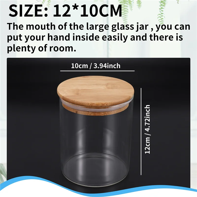 Y51A-حاويات تخزين المواد الغذائية الزجاجية مع أغطية برطمانات تخزين المواد الغذائية الزجاجية الكبيرة لبار القهوة والشاي والسكر (27 أونصة سائلة)