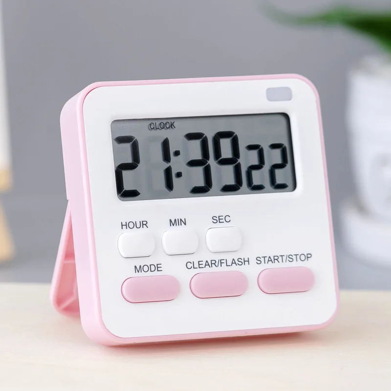 1pc Digital Screen Kitchen,Study ,Reading Timer Large Digital Timer Square Count Up Countdown Alarm Clock Sleep Stopwatch Clock