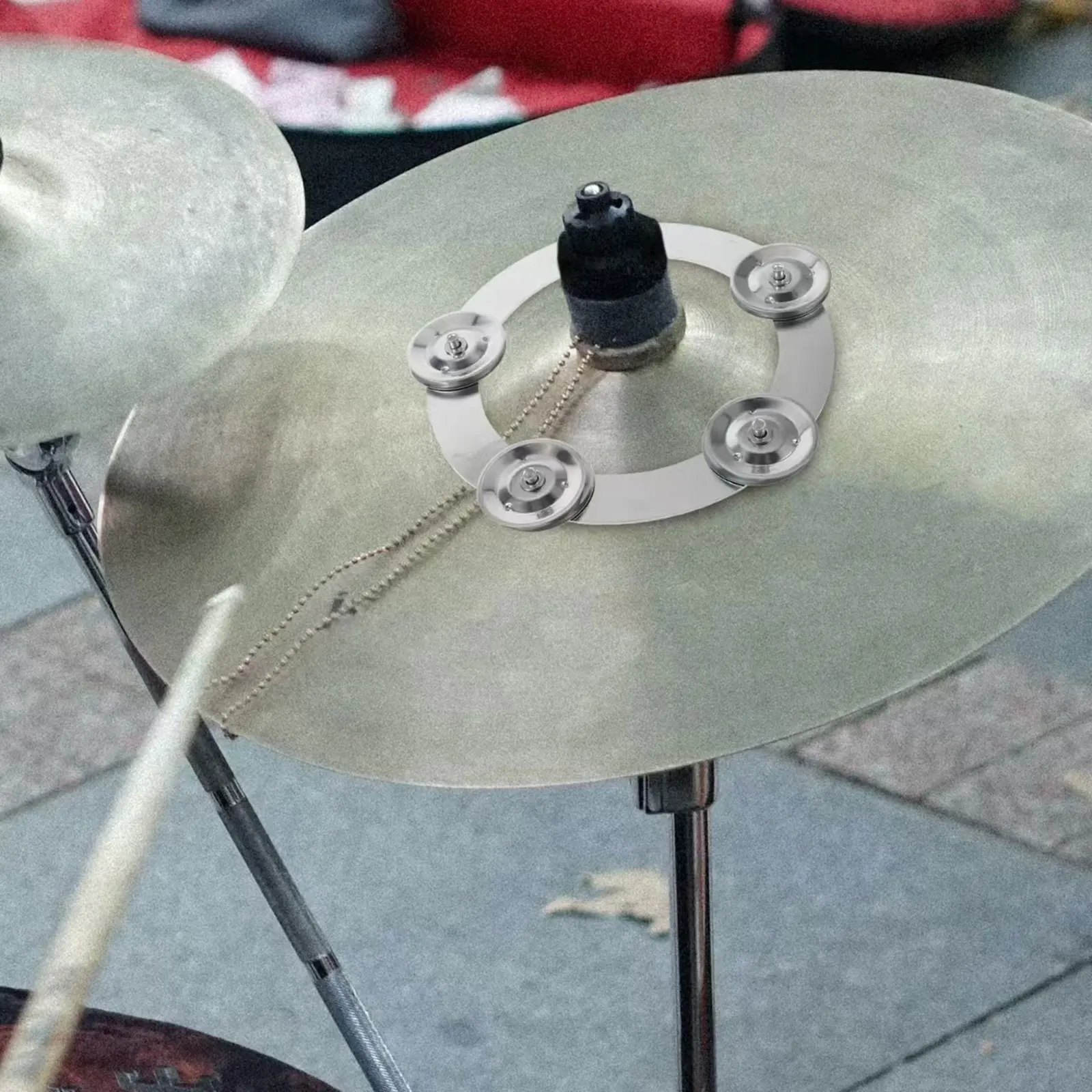 Iron Drum Cymbals Rings Crisp Sound Ching Tambourine Jazz Percussion for Beginner Practice and Drum Kit