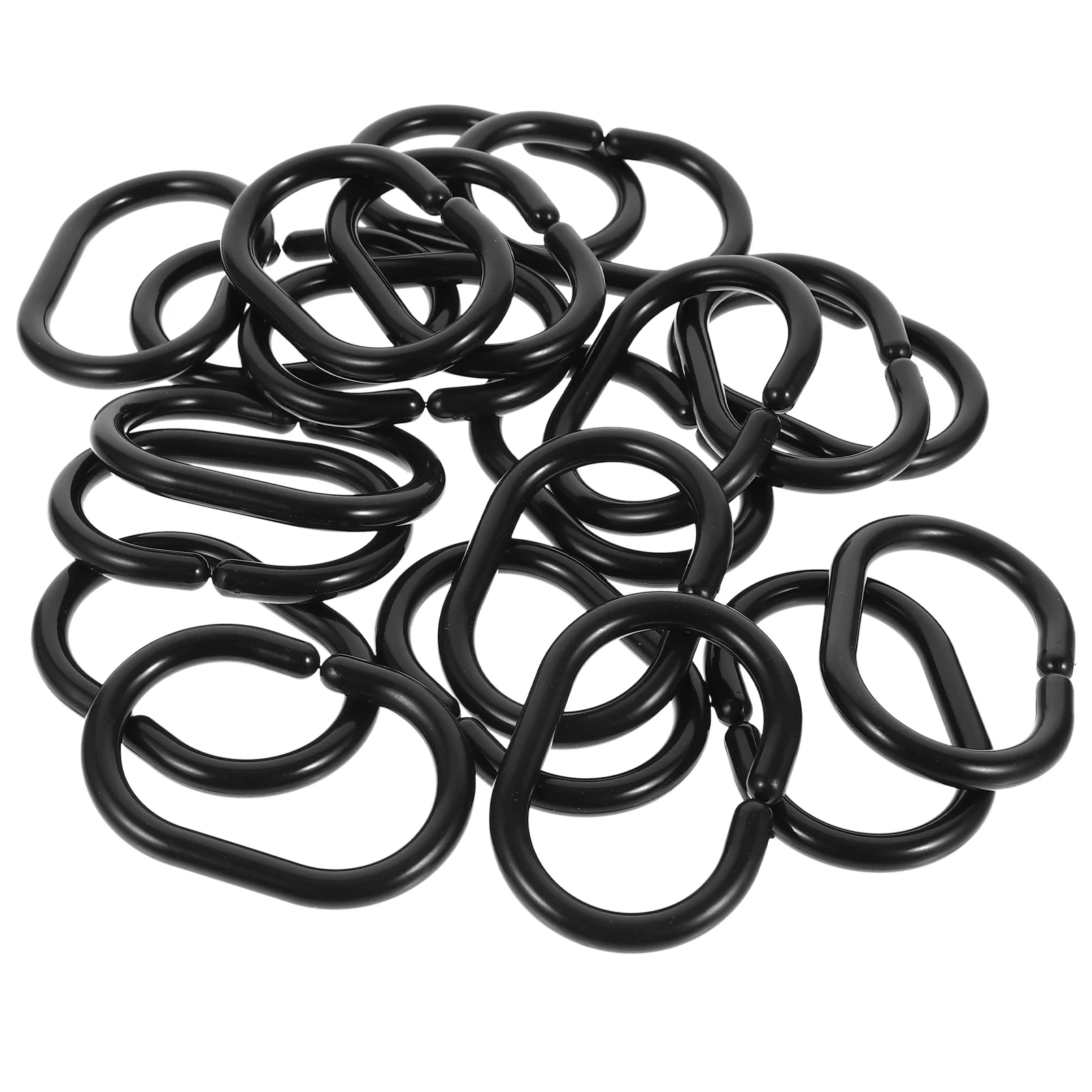 20 Pcs Quick-release Quick-hanging Curtain Hooks 20pcs (black) Rings for Shower Curtains Holders Plastic Bath