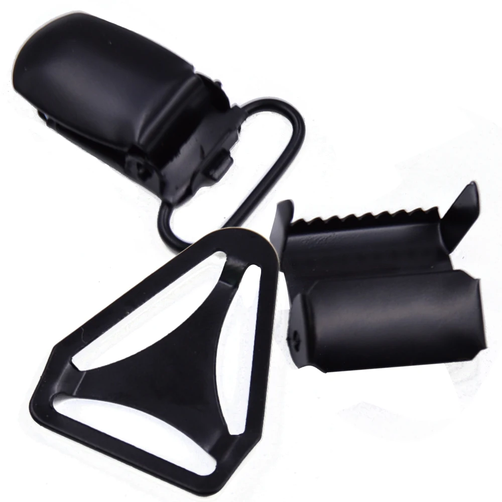 10pcs DIY Suspender  Black Clip  Triangle Hardware Adjuster Supplies Suspenders Hardware