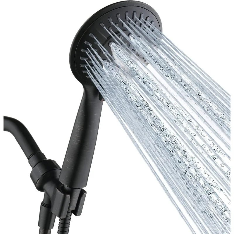 9 Spray Settings Shower Head with Handheld High Pressure Oil-Rubbed Bronze Hand Held Showerhead with 60 Inch Stainless Steel