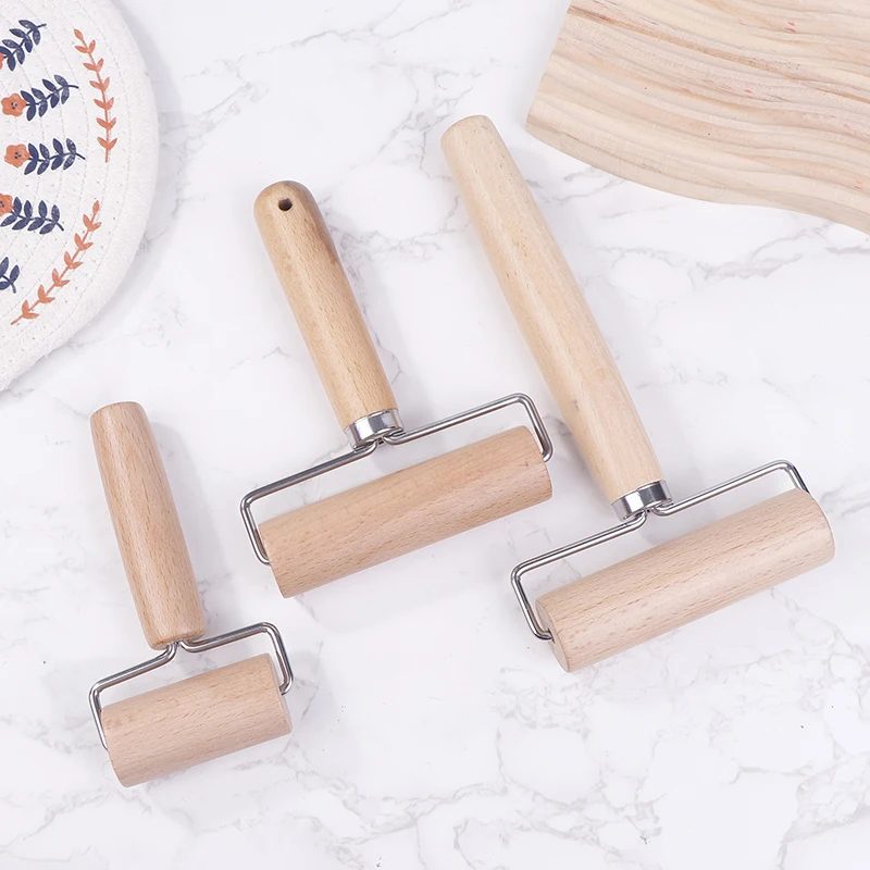 1Pc Small Rolling Pin T Shape Wooden Dough Manual Roller Durable Pizza Baker Roller Kitchen Baking Crush Nuts Crackers Utensils