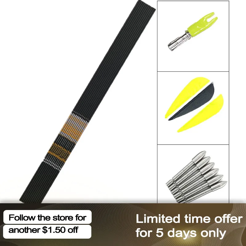

12set Archery ID4.2mm Carbon Arrow Shaft Spine 350-900 30.5inch Vanes Points Pin Nock DIY Compound Bow Hunting