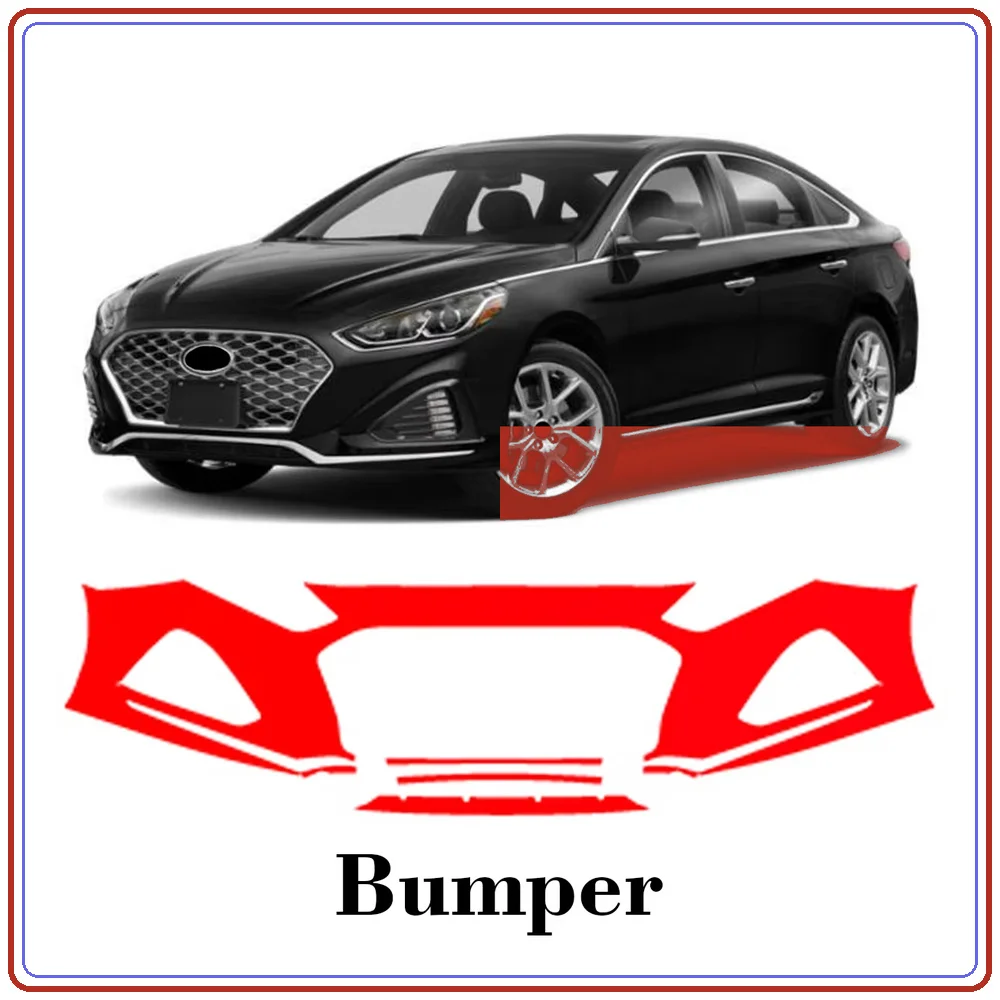 For Hyundai Sonata Sport 18-2019 Precut TPU Paint Protection Film PPF Front Bumper Kit Clear Bra Stone Guard EU UK