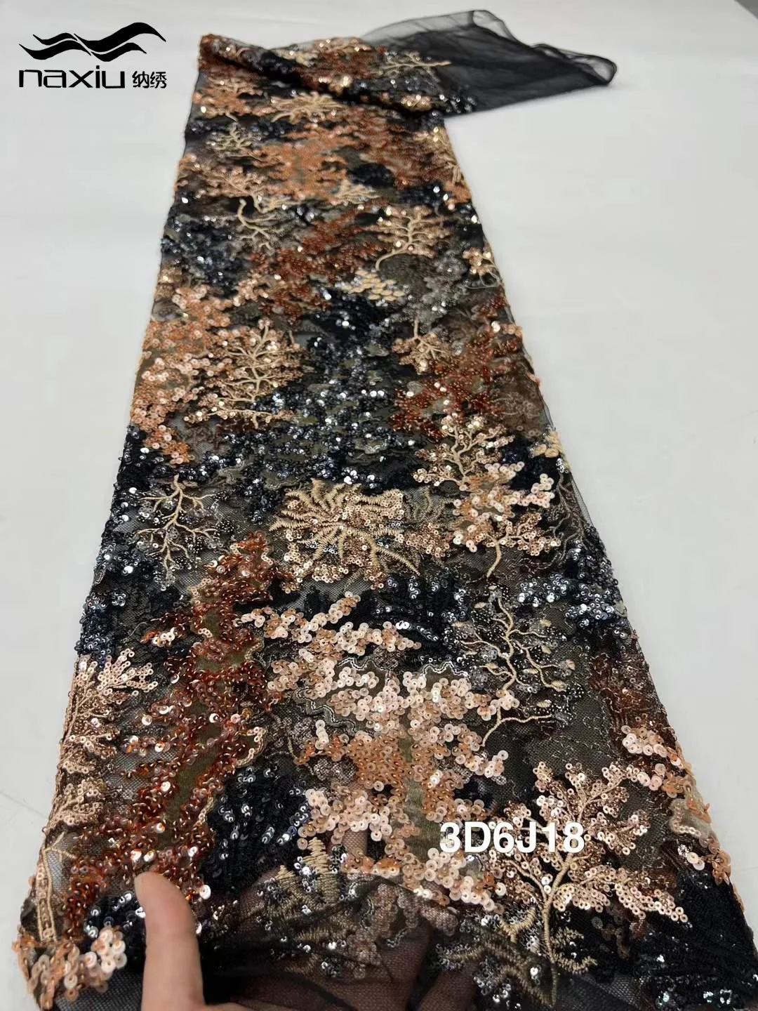 

Роскошная кружевная ткань Madison с блестками, 5 ярдов, высокое качество, 2025 г., кружевная ткань с бисером, модная африканская кружевная ткань для женского платья