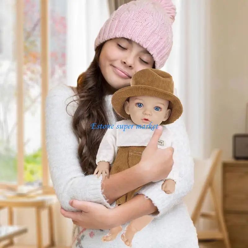 

090B Realistic 12inch Vinyls Newborns Baby Girl Doll Realistic Girl with Overalls