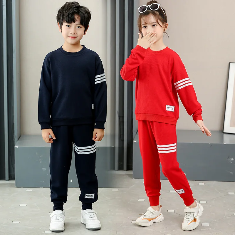 Primavera e outono novas roupas para crianças conjunto de camisola para meninos e meninas conjunto de roupa esportiva infantil conjunto de roupas casuais 4-12t