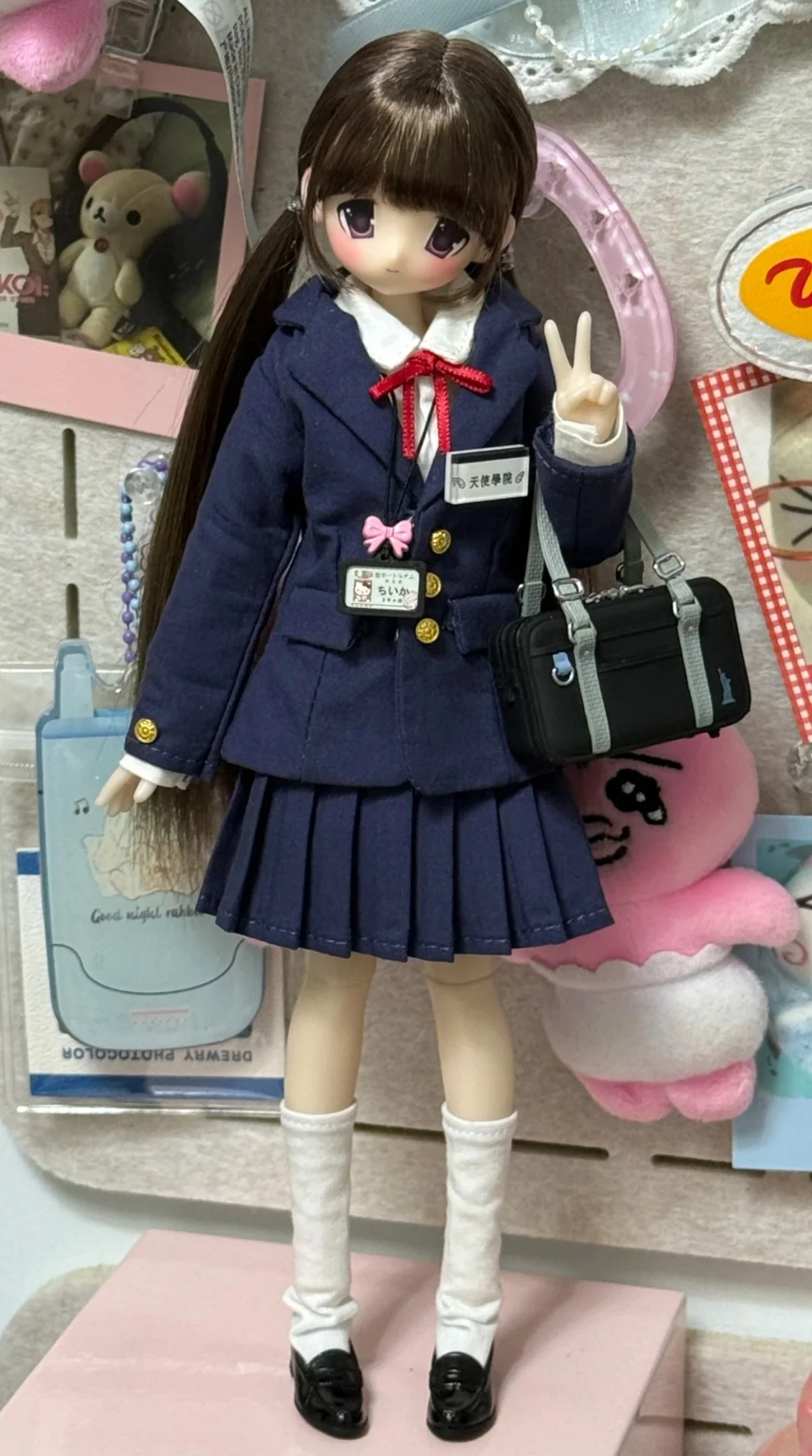 Blythe OB22 Doll Clothes Japanese School Uniform Formal Suit Shirt JK Pleated Skirt For 1/6 BJD OB24 Gift Birthday - view 3