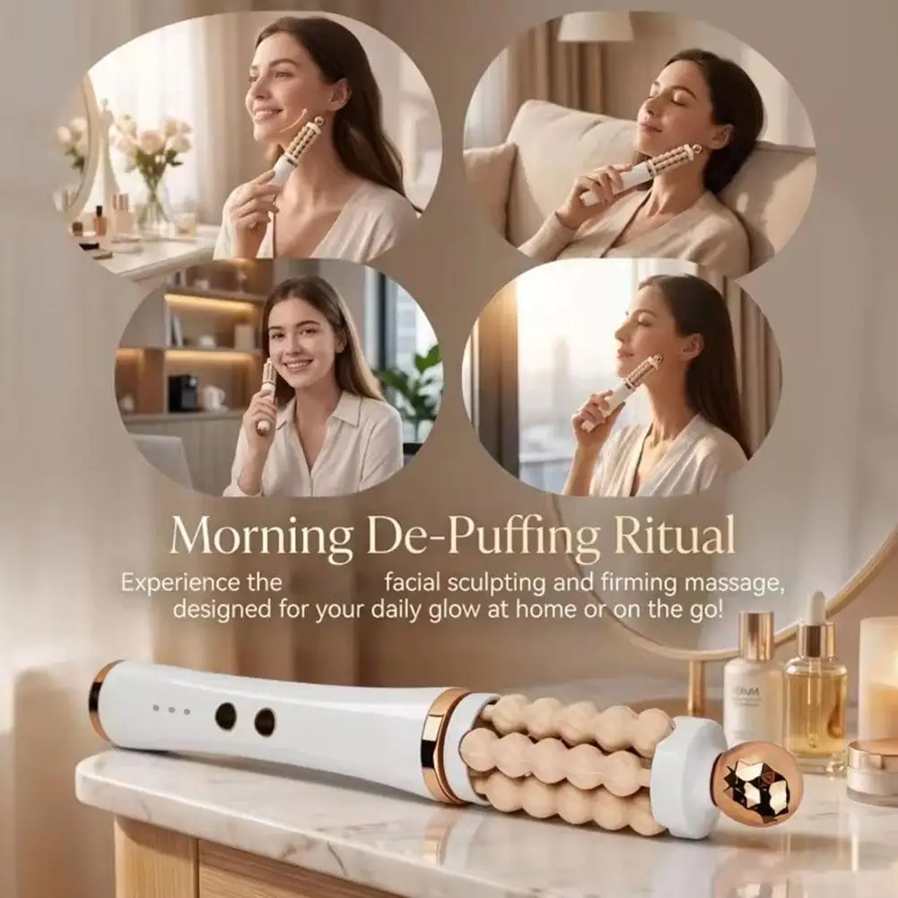 3D Wave Roller Rotation Massager Luxury Facial Lifting and Massage Stick Beauty Wand Facial Shaping Lifting Skin Tightening New