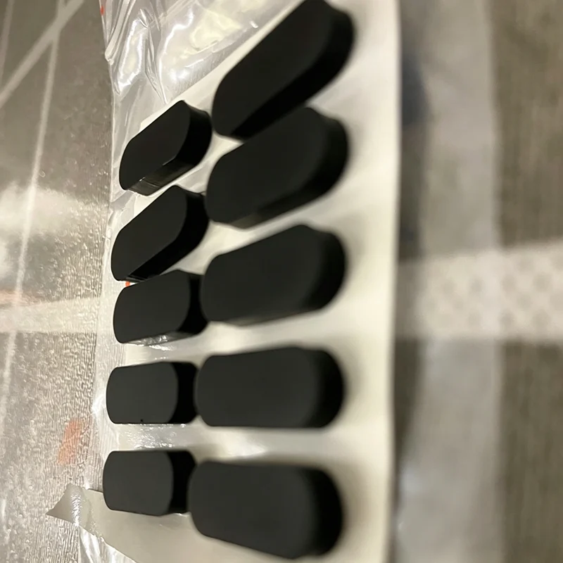10P Anti-slip Self Adhesive Oval Silicone Rubber Feet Pad Furniture Cabinet Floor Protector Black L=10-33mm Width 4mm Thick1.5mm