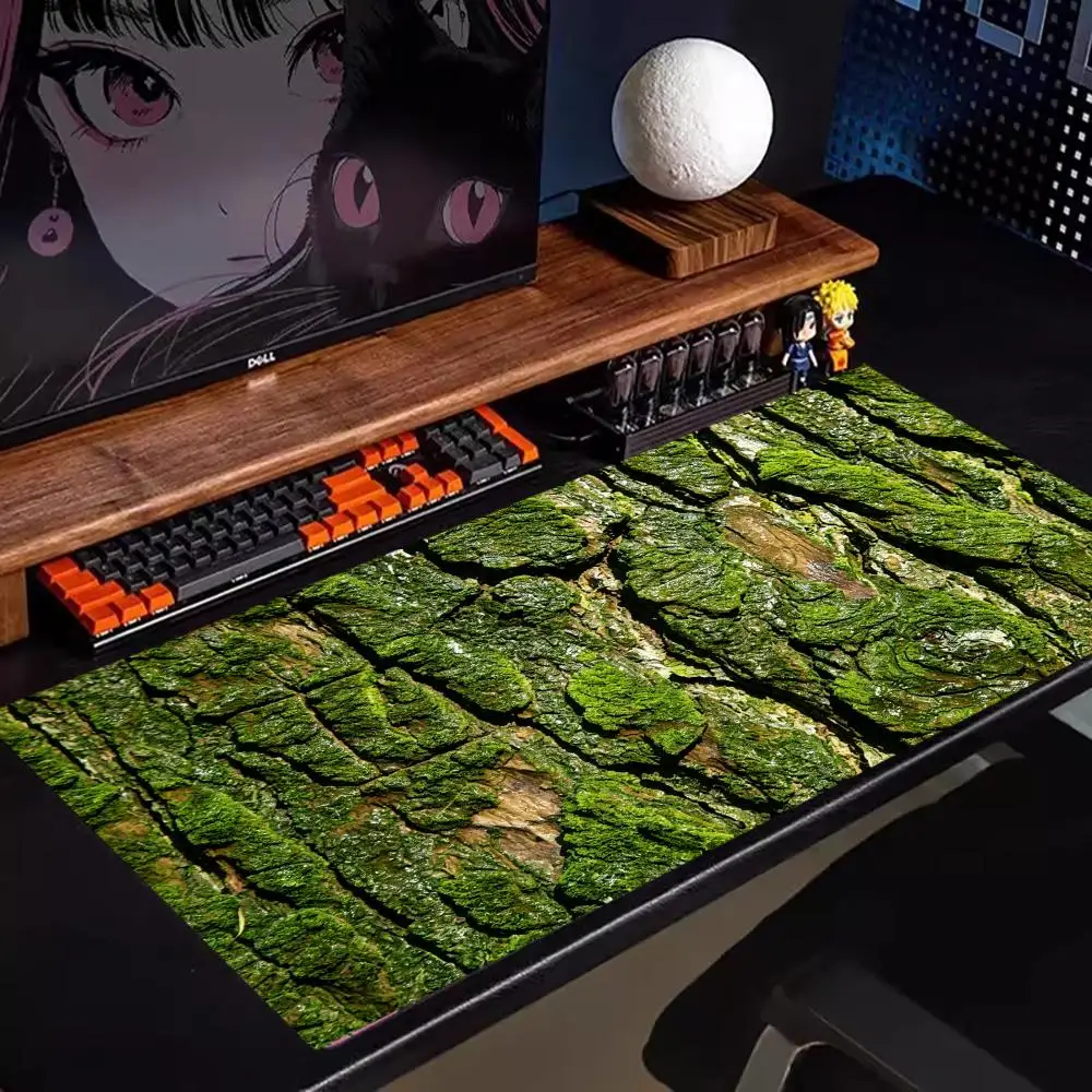 Natural Tree Bark Texture Mousepad, Vintage Wood Grain Crack Surface Large Gaming Desk Table Mat