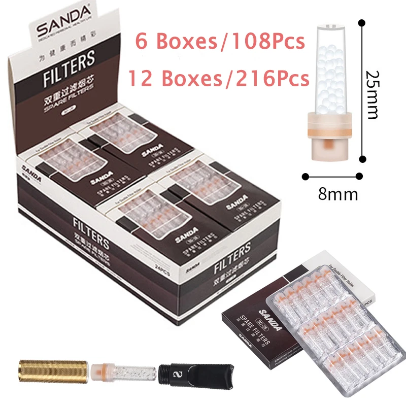 

SANDA 6/12 НАБОР SD26 Курительный фильтр Сменные катушки с сердечником подходят для большинства сигаретных фильтров Тютная трубка Уменьшает здоровье дыма