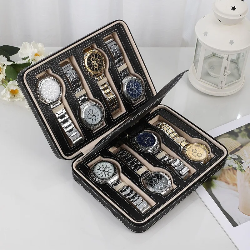 Large Capacity Watches Organizer Box Mechanical Watch Collection Boxes Men Portable Watches Cases Zipper Watch Storage Case