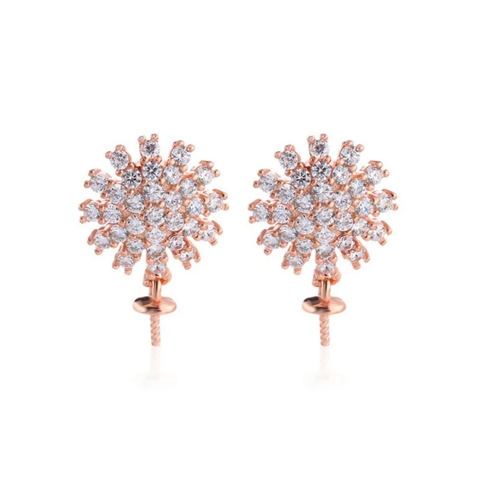 

Earring Base for 5mm-12mm Round Beads 925 Silver Zirconia Pave Earring Settings Stud Earring Blank