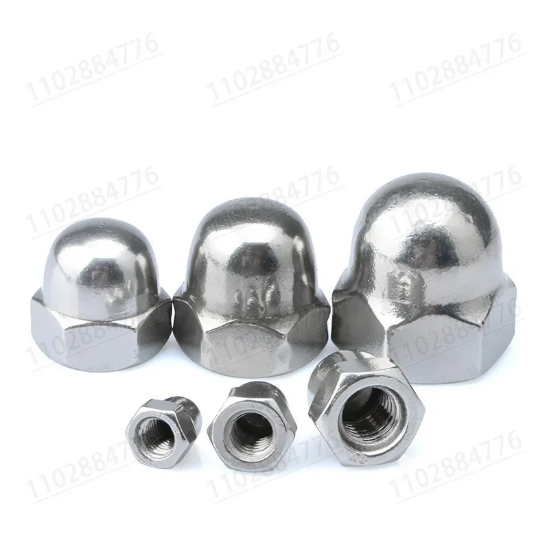 DIN1587 Stainless steel cap nuts round ball head M3 M4 M5 M6 M8 M10  Fine Thread Counter Thread Cap Nuts Decorative screw caps