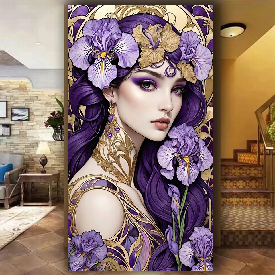 

Фэнтезийные цветы женщина 5D полная дрель алмазная живопись комплект DIY мозаика портрет девушка поделки для домашнего декора стен