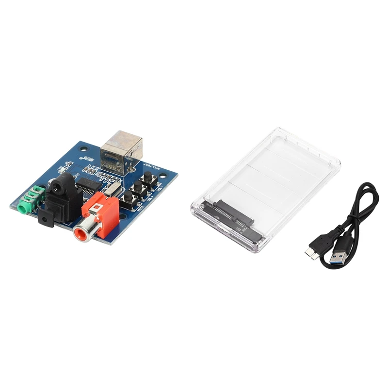 PCM2704 kartu suara USB, papan dekoder HIFI DAC dengan kotak Hard Disk seluler, Sata ke USB 3.0 perangkat keras seluler