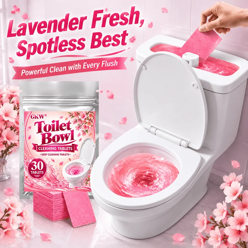 1 Bag 30 Pcs Cherry Blossom Scented Toilet Cleaner Tablets, Dissolve Urine Water Stains Limescale, Restore Shine Eliminate Odor