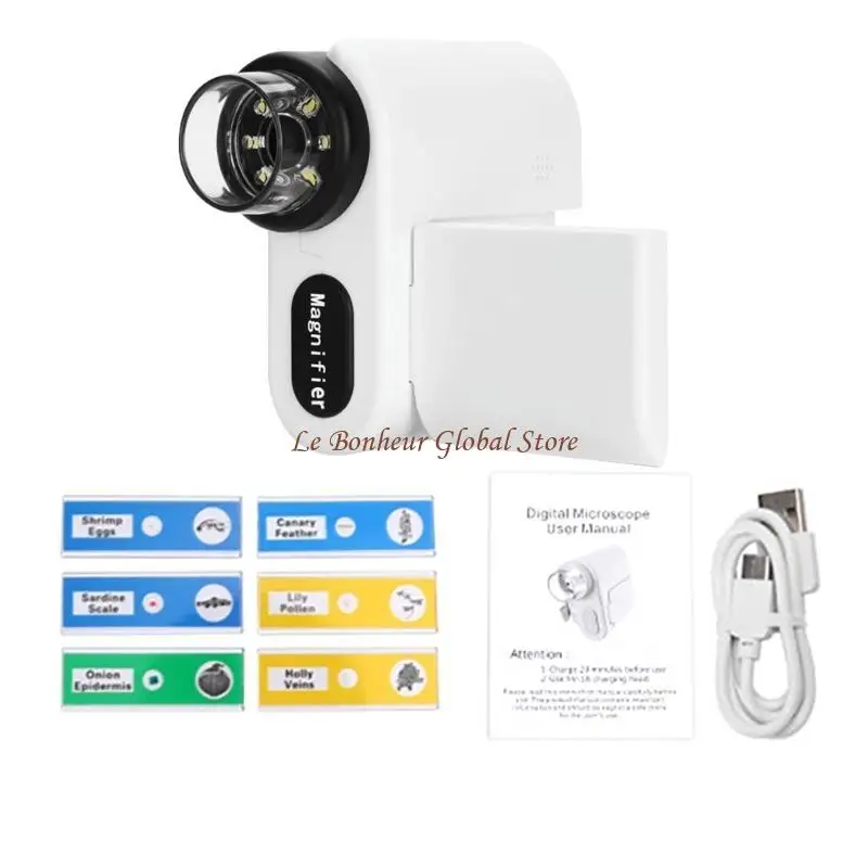 

Микроскоп для детей 2 -дюймового IPS Screen 1000x Hinerhember Digital Microscopes Pocket D2RD