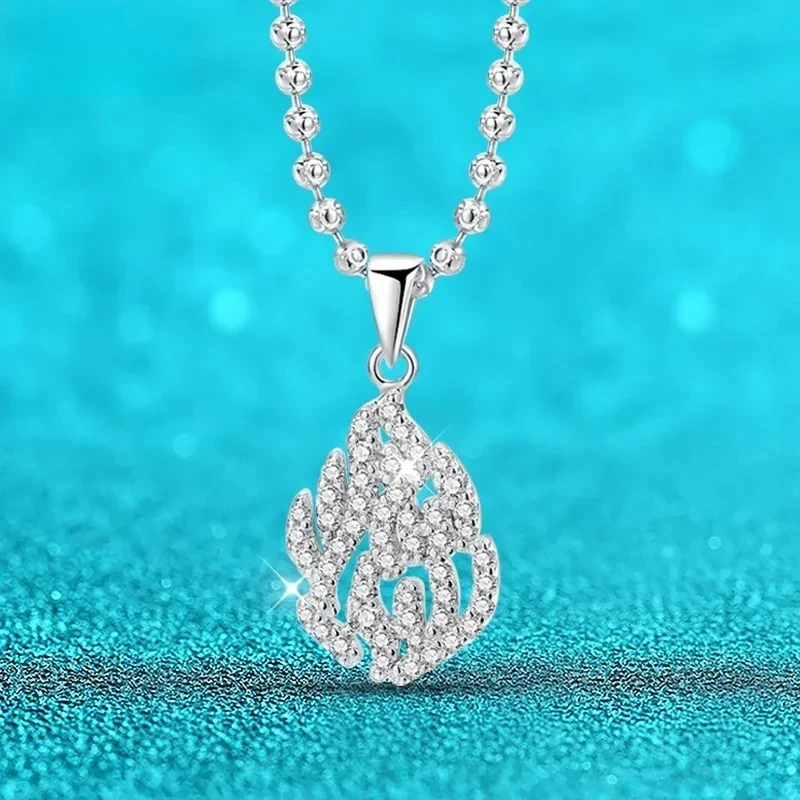18k Plated All Real Moissanite Necklace for Women Wedding Classic Lab Diamond Pendant Sterling Silver 925 Chain Wholesale