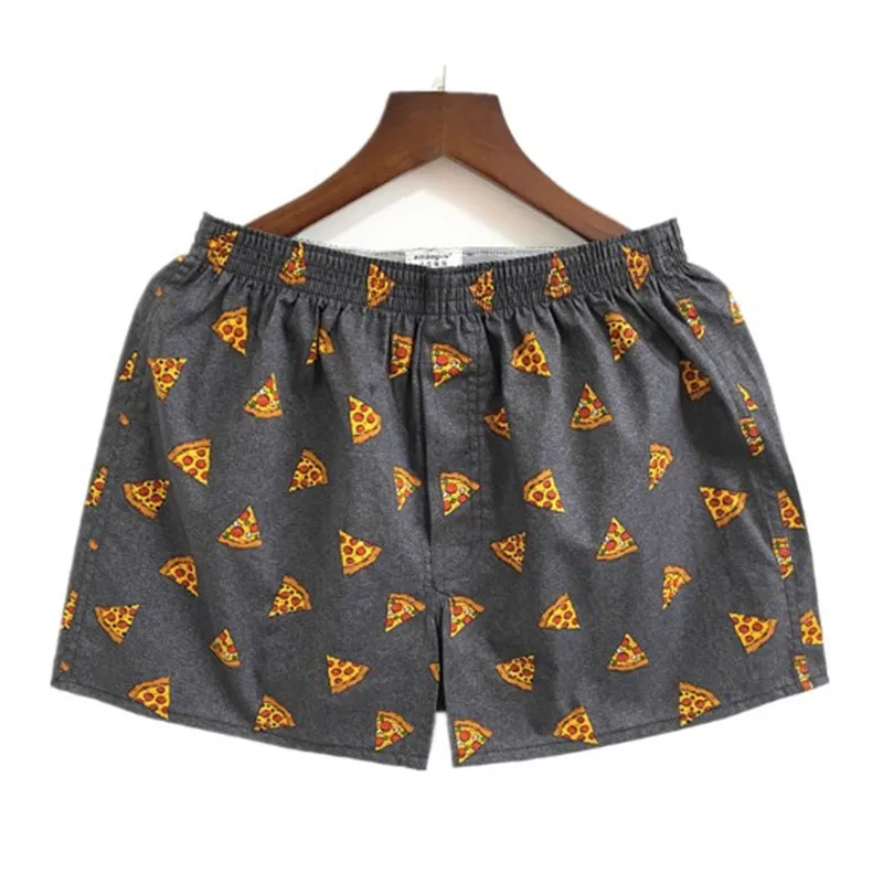 Men\'s Shorts Summer Cotton Woven Pants Breathable Cartoon Underwear Mens Lounge Wear Sleep Bottoms