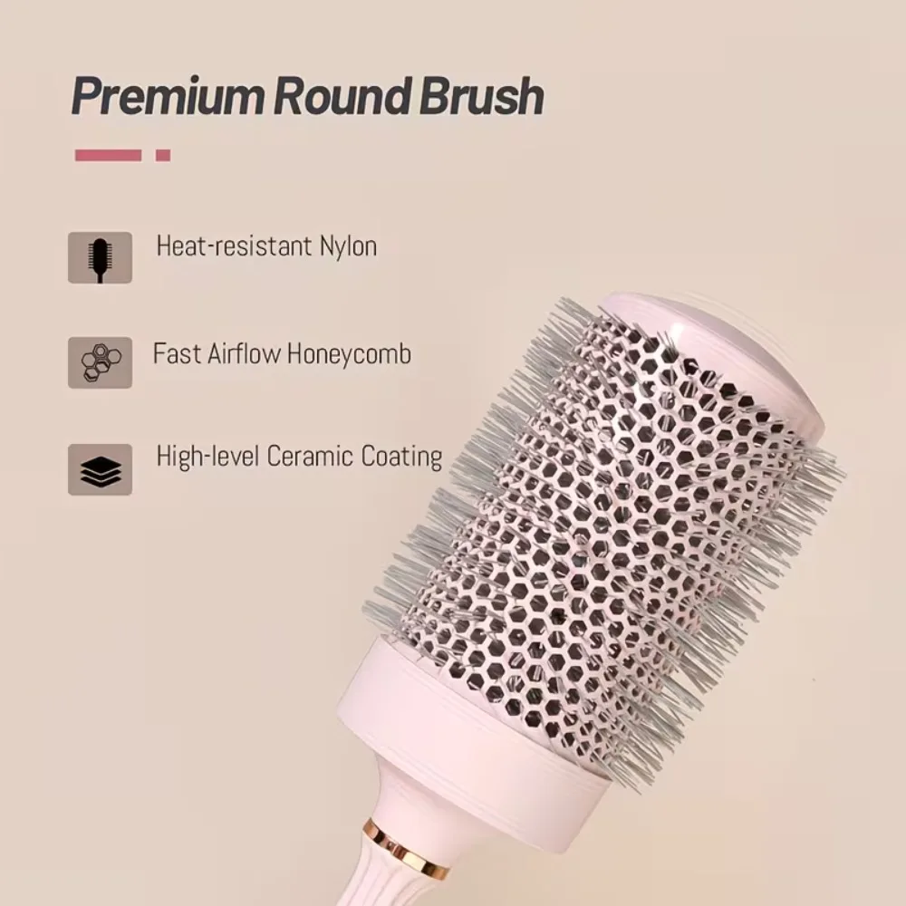 Round Brush Blow Drying Soft Styling Roller Brush Hair Styling Brush Vented Ceramic Barrel Fashionable Curly Roller Accessories