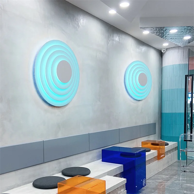 AOSONG Contemporary Wall Light Simple Creative LED Atmosphere Decorative Bedroom Bedside Round Sconce Lamp