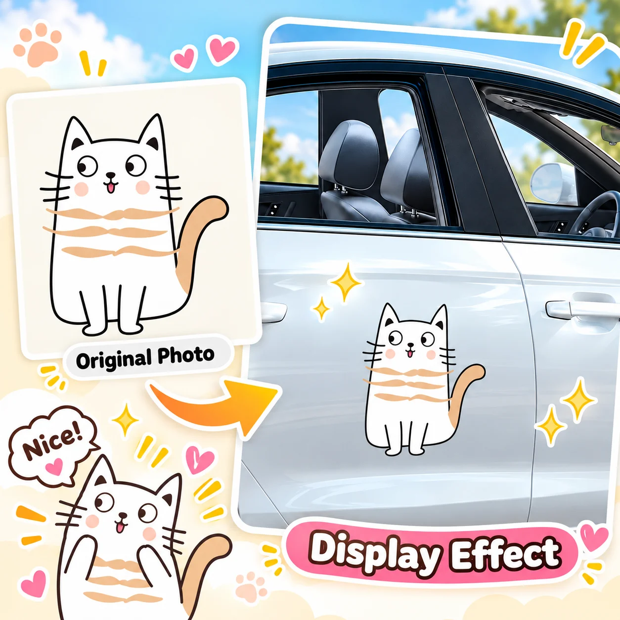Custom Die Cut Car Exterior Sticker Personalized Shape Vinyl Decal Waterproof UV Resistant for Vehicle Bumper Window