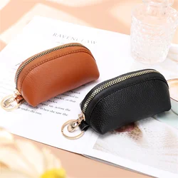 Soft Leather Key Holder Organizer Pouch Men Women Car Key Wallet House Keychain Housekeeper Key Case Zipper Bag Mini Card Bag