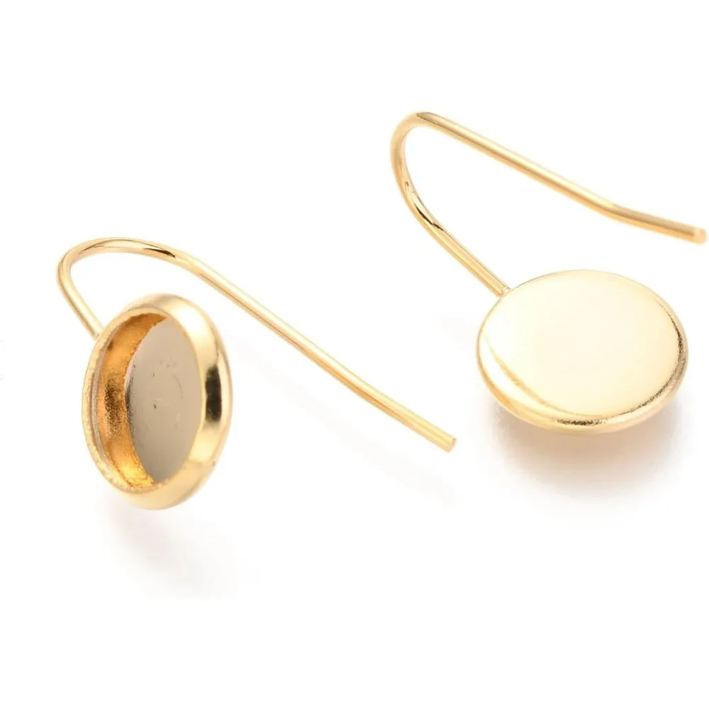 10 قطع من إعدادات القرط المسطحة ذات الشكل الدائري، أقراط مجوهرات فريدة من نوعها، مجوهرات الوهم اليومي، أقراط بسيطة عصرية للنساء